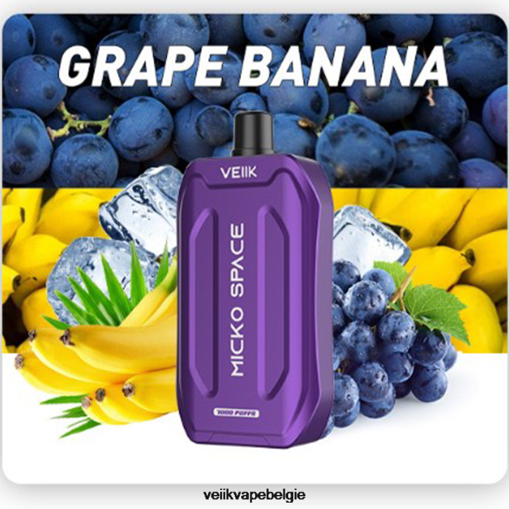 VEIIK Micko Space wegwerpvape 7000 trekjes druif banaan 462F35 - VEIIK Vape Juice